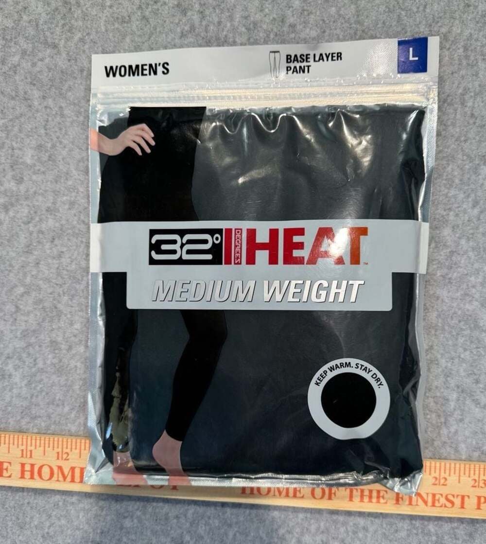 32 Degrees Heat Women’s Base Layer Pants Large Black Medium Weight Thermal NWT
